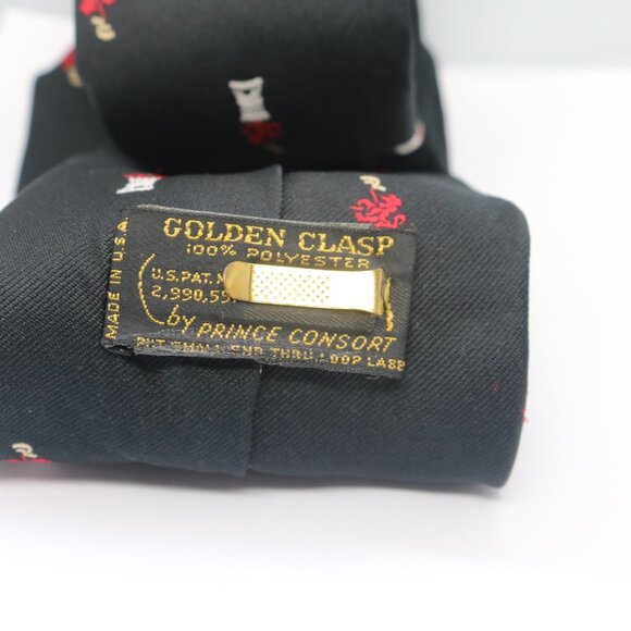 Prince Consort golden clasp necktie made in USA 59" long - Picture 4 of 4